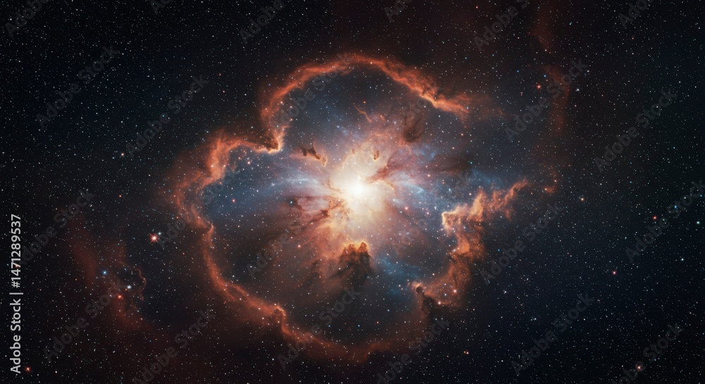 Obraz premium Cosmic nebula, swirling colors and stars
