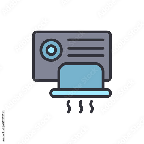 Ventilation System Icon Depicting Clean Air Flow and Refreshing Environment