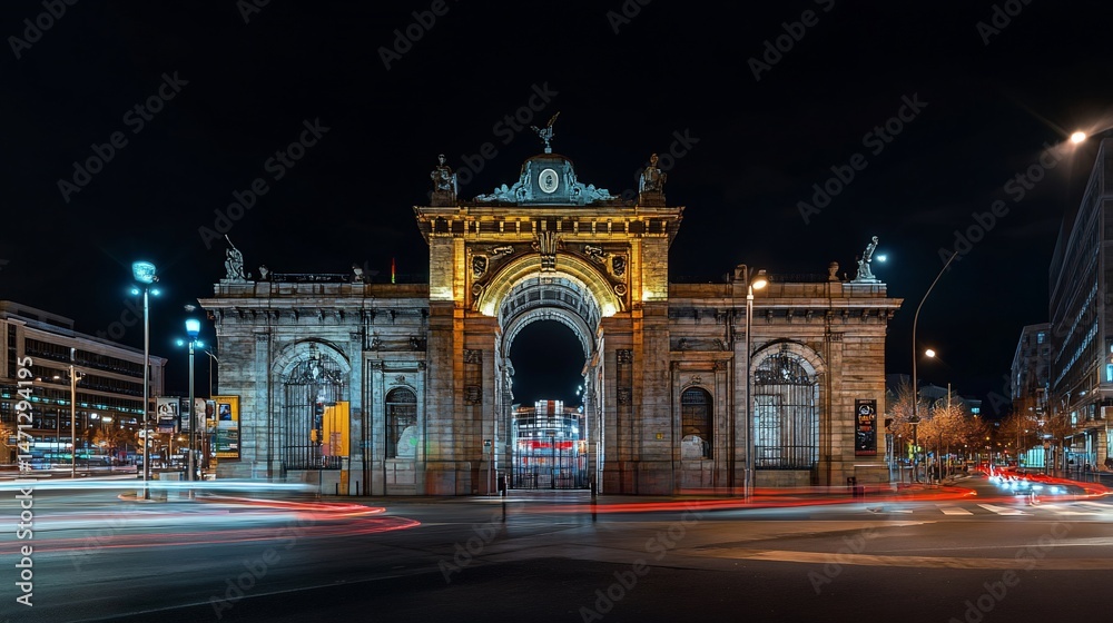 Fototapeta premium City gateway at night
