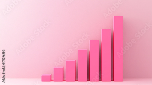 Free Download workflow for results and achievements. Growth chart represented by pink bars on a textured background. - GFXLoad