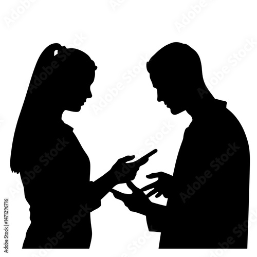 Silhouettes of patient and doctor discussing on tablet, health communication