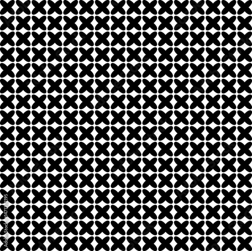 Seamless texture with geometric abstract pattern in black on white background