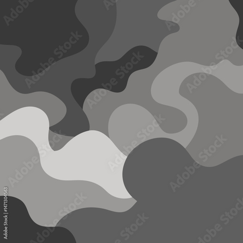 Abstract grayscale waves fluid organic shapes modern minimalist design calming grey tones seamless
