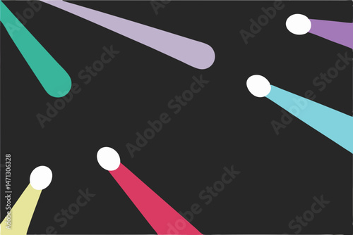 Abstract art colorful rays dark background modern design vibrant hues minimalist graphic simple