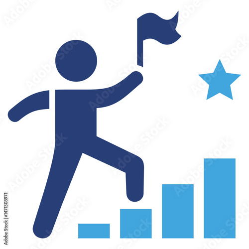 Achieving Goal Two Color Icon