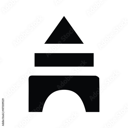 Toy House Icon. Toy House Illustration Children's Toy Symbol. Stackable Toy Block House.
