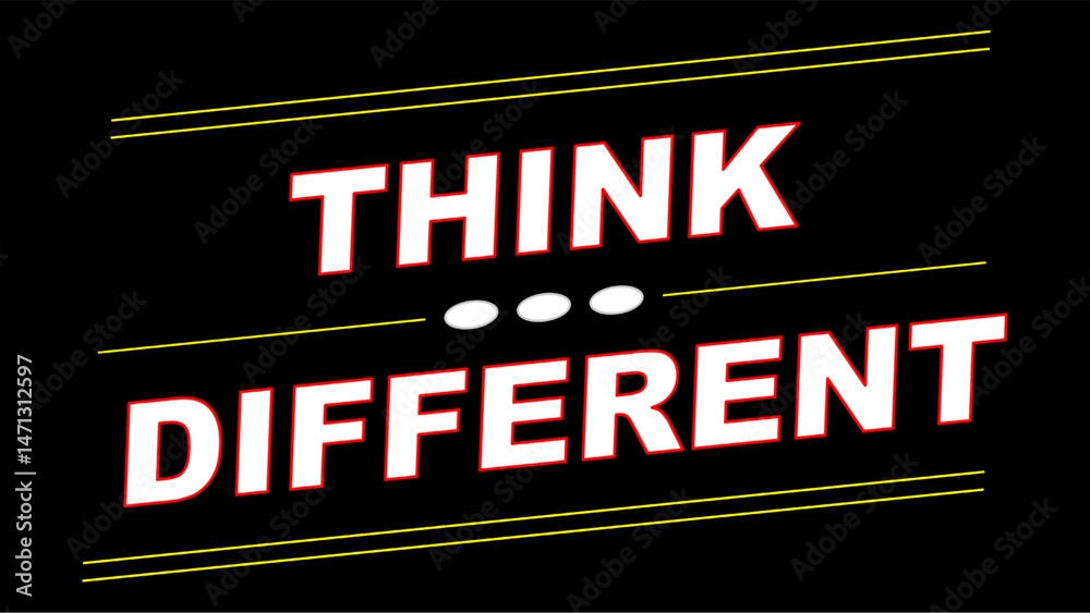 Fototapeta premium Vector text illustration for Think Different.