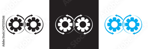 Dev ops icon.  Vector for websites, mobile interfaces, presentations, banner, visual branding etc. Vector illustration. isolated on white and black background. EPS 10