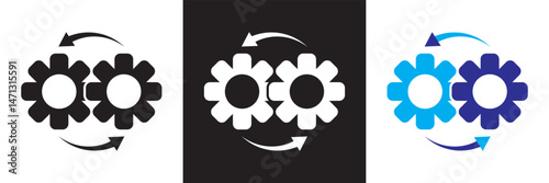 Dev ops icon.  Vector for websites, mobile interfaces, presentations, banner, visual branding etc. Vector illustration. isolated on white and black background. EPS 10