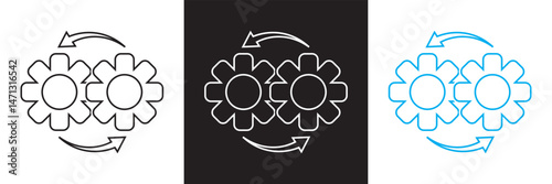 Dev ops icon.  Vector for websites, mobile interfaces, presentations, banner, visual branding etc. Vector illustration. isolated on white and black background. EPS 10