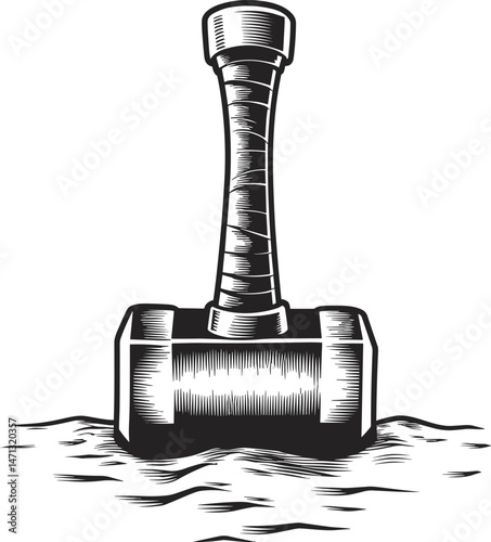 Powerful Viking hammer vector art