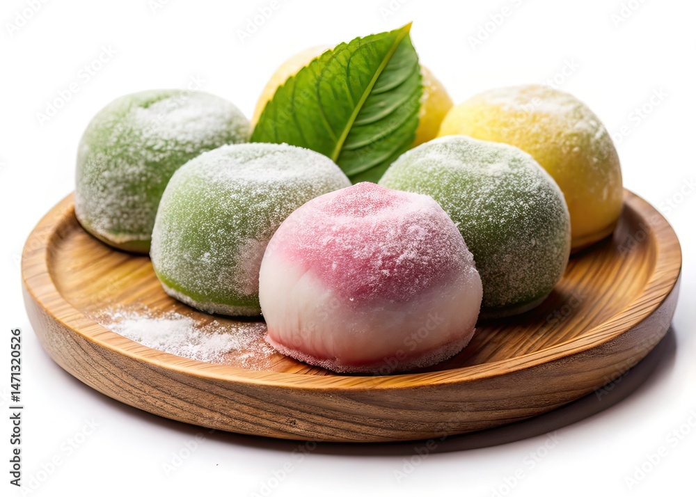 Japanese Mochi Dessert Close-Up Panoramic