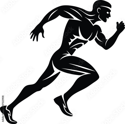 runner silhouette vector, silhouette of a man running, silhouette of a man, runner silhouette icon
