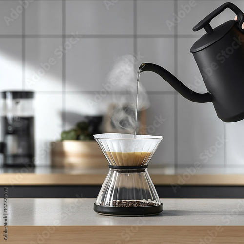 A man gently pours hot tea from a teapot into a cup, creating steam as the liquid flows. The scene captures warmth, hospitality, and a peaceful tea-drinking moment in natural lighting.

