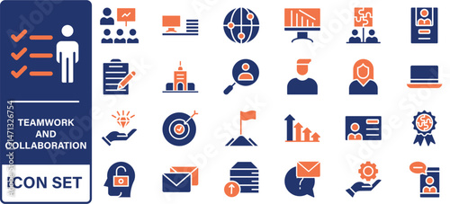 teamwork outline icon collection. Vector illustration
