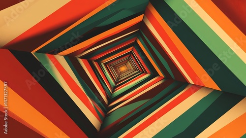 Wallpaper Mural Colorful Striped Tunnel Illusion. Torontodigital.ca