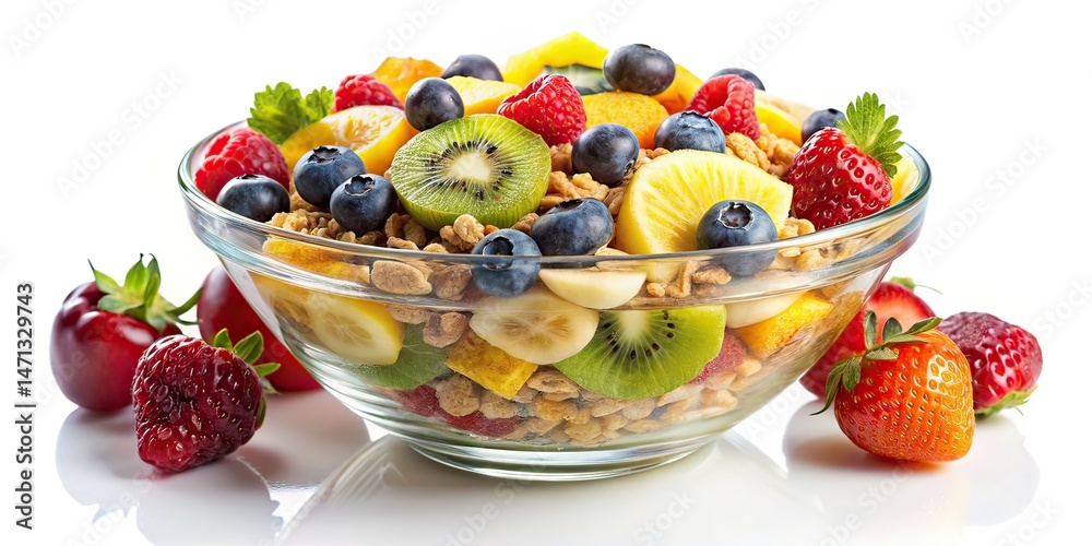 Kashi Go Lean Cereal Macro Photography, Fruit Bowl