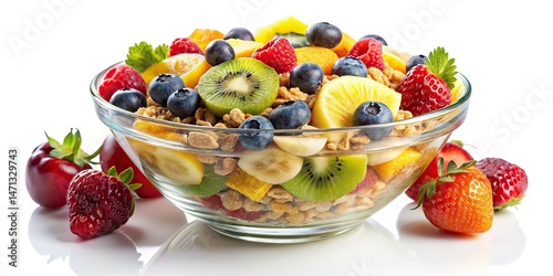 Obraz na płótnie Kashi Go Lean Cereal Macro Photography, Fruit Bowl w salonie
