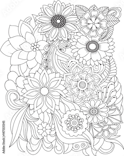 Vintage floral vector seamless pattern features a decorative ornament with flowers and leaves, creating a retro textile design
