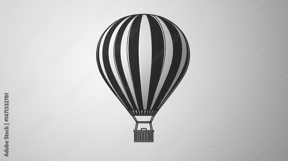 Fototapeta premium Black and White Hot Air Balloon