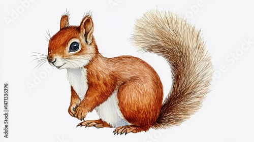 Squirrel Illustration Cute Rodent Animal Art