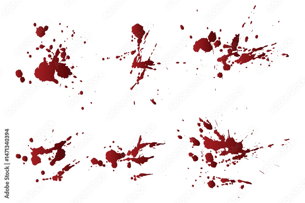 Gradient red isolated bloody hand painted splash blood background