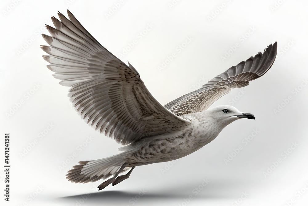 Fototapeta premium Stunning Seagull in Flight High-Resolution Isolated Image
