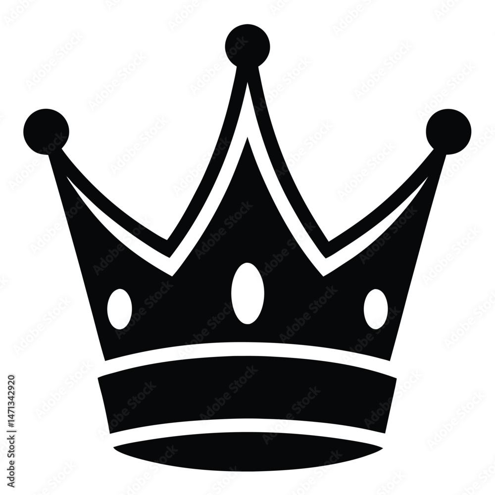 Elegant Black Crown Icon Royalty, Monarchy, Power, Leadership Symbol Elegant Black Crown Icon Royalty, Monarchy, Power, Leadership Symbol