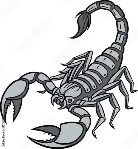 Scorpion with Extended Pincers in Bold Style