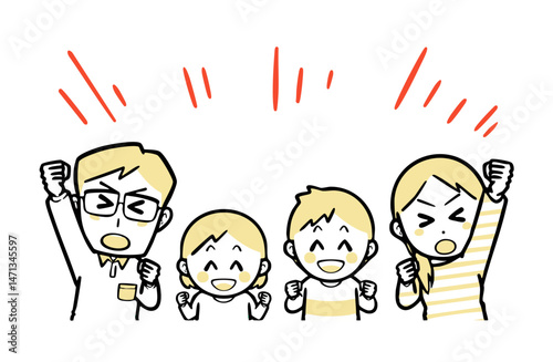 全力で応援する、普段着の家族