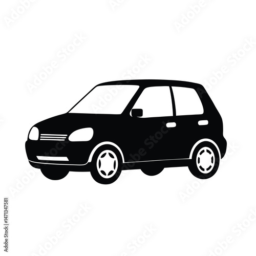 black car isolated on white