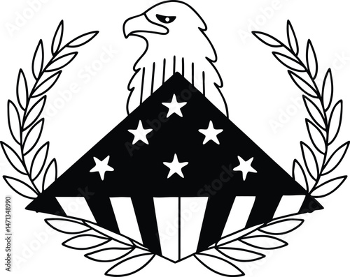 vector illustration of an eagle, Memorial Day Vector illustration