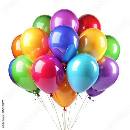 colorful balloons isolated on white