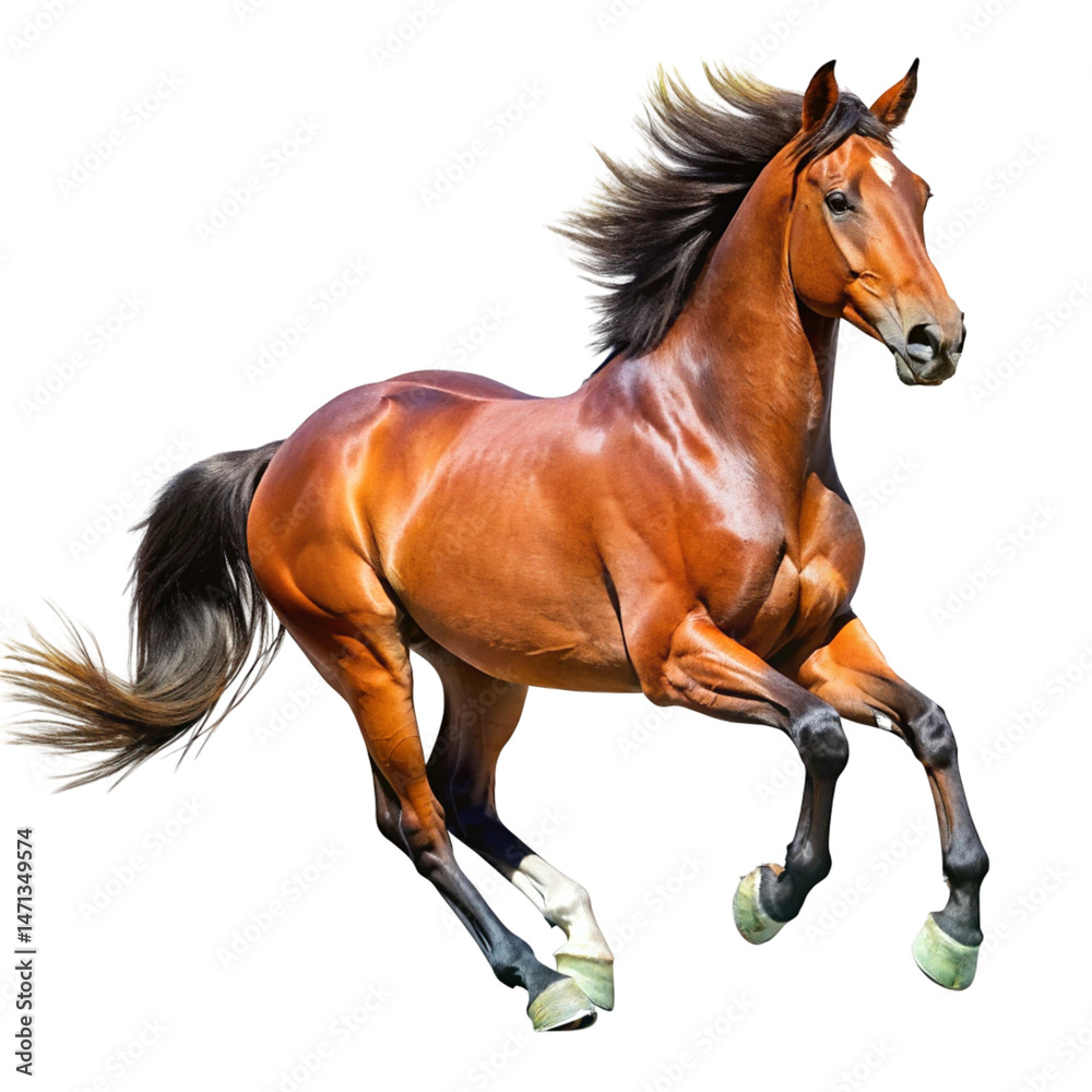 Obraz premium horse running isolated on white