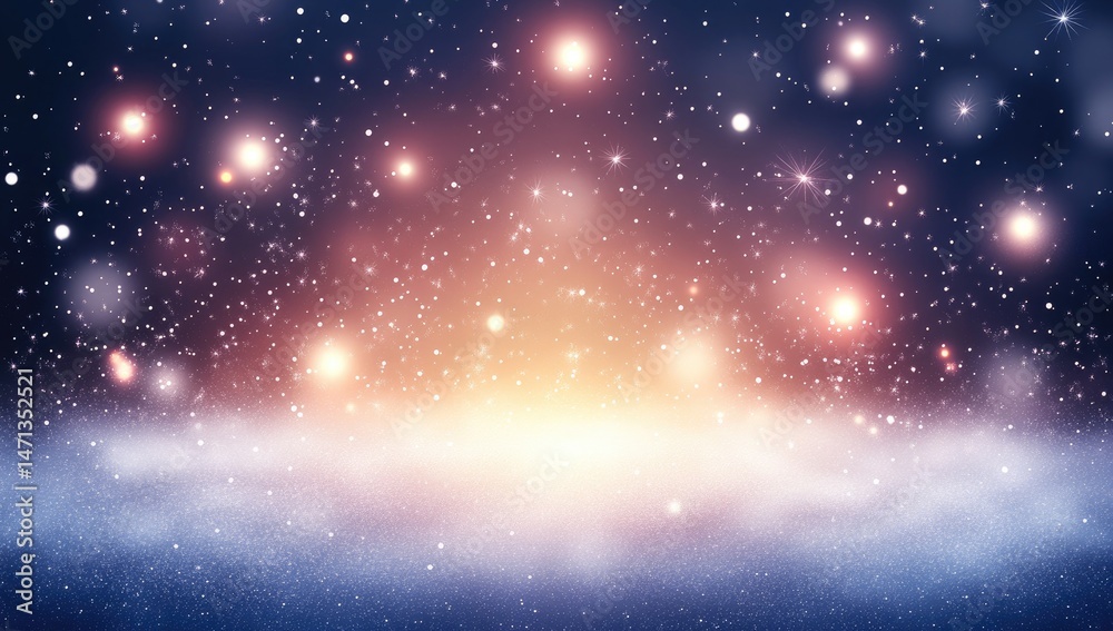 Fototapeta premium Abstract night sky with glowing lights