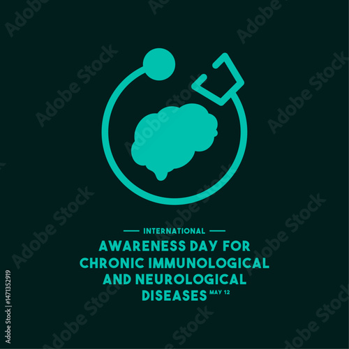International Awareness Day for Chronic Immunological Diseases. May 12. Flat design vector. Banner, card, background.