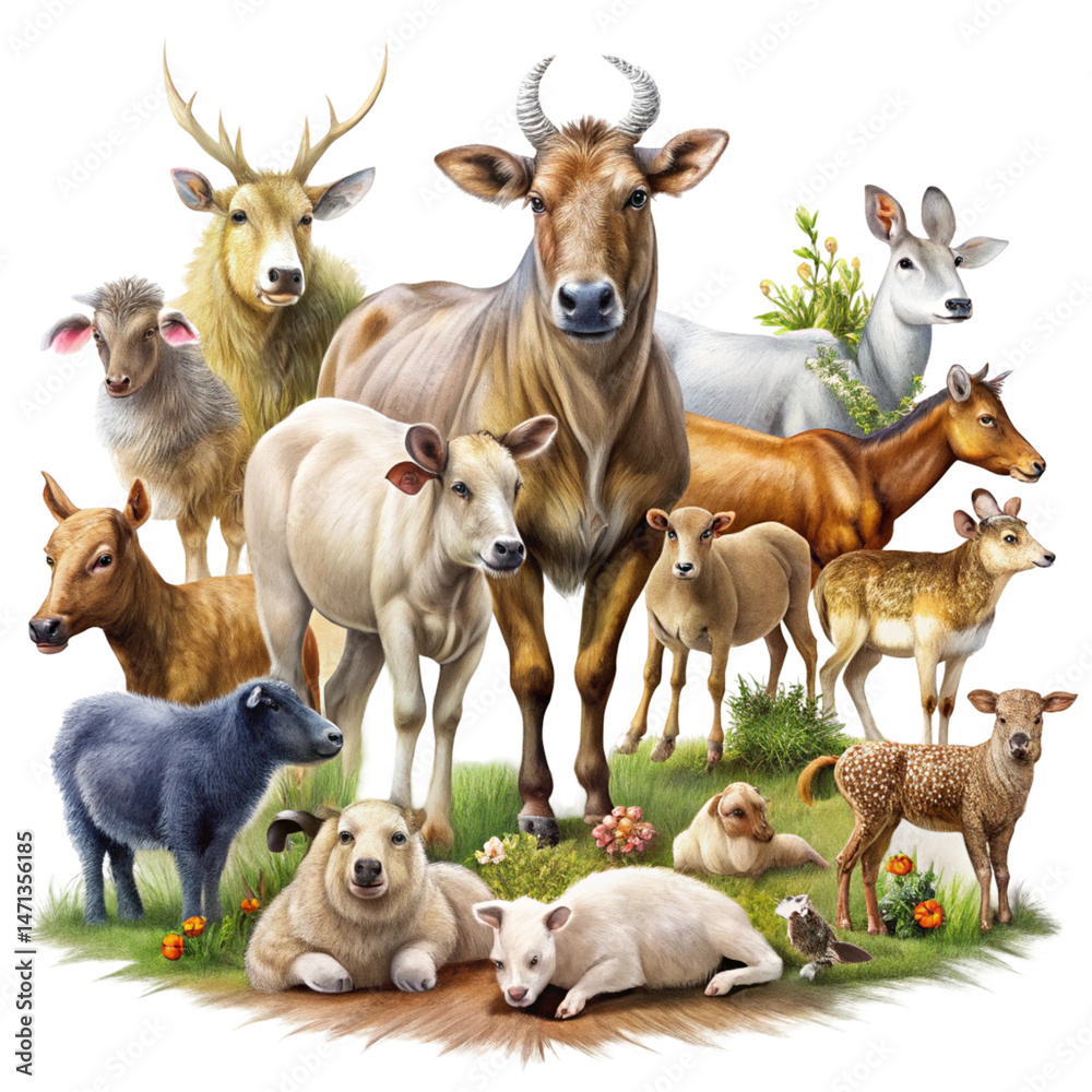 Fototapeta premium collection of animals