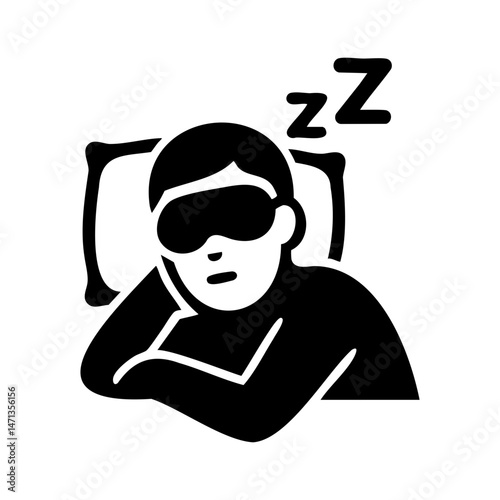 Sleeping person with eye mask icon
