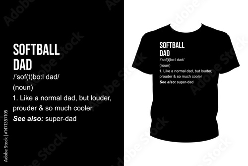 Softball dad funny definition Quotes svg, softball Svg, t-shirt design for prints, softball t-shirt design cut file