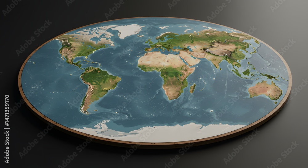 Fototapeta premium World Map Illustration on Dark Background for Education