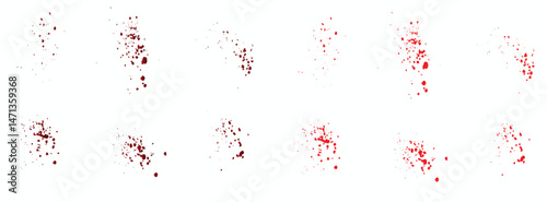 Wallpaper Mural Realistic set of vector gradient red blood splatter vector	 Torontodigital.ca