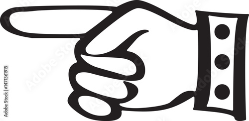 Vector icon of a hand index pointing left