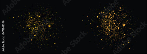 Festive golden gold glitter glow effect. Golden dot glowing effect gold glitter texture vector