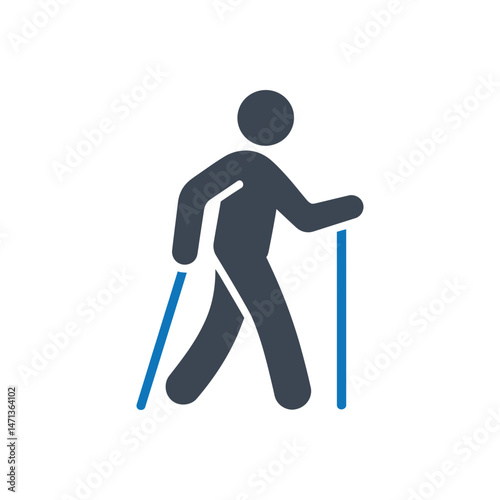 Hiking Trekking Poles Icon