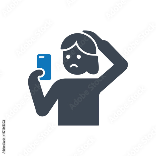 Confused Smartphone User Icon