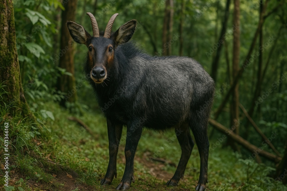 Fototapeta premium Majestic antelope in lush forest