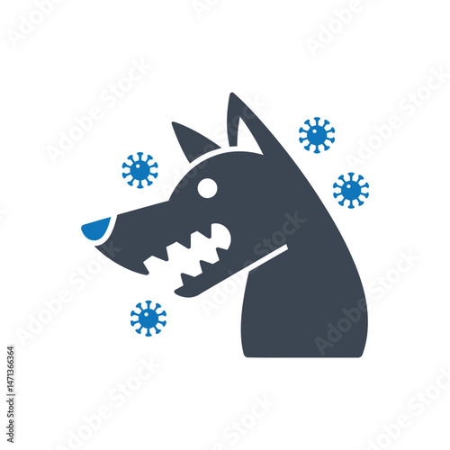 Rabid Wolf Disease Icon