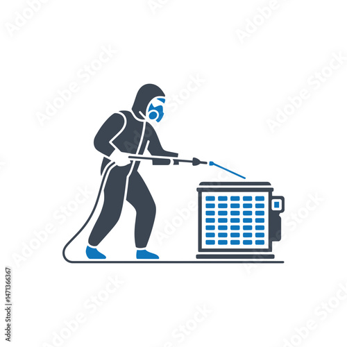 Hazmat Disinfection Worker Icon