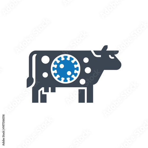 Infected Cattle Disease Icon