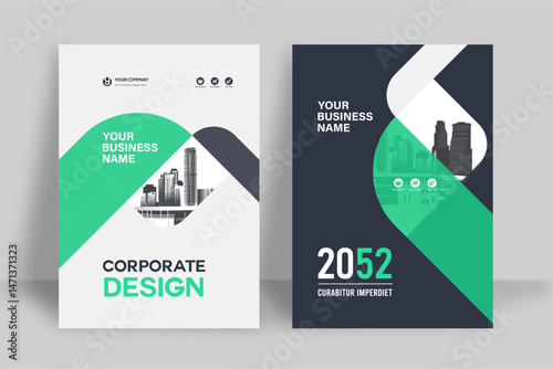 City Background Business Book Cover Design Template